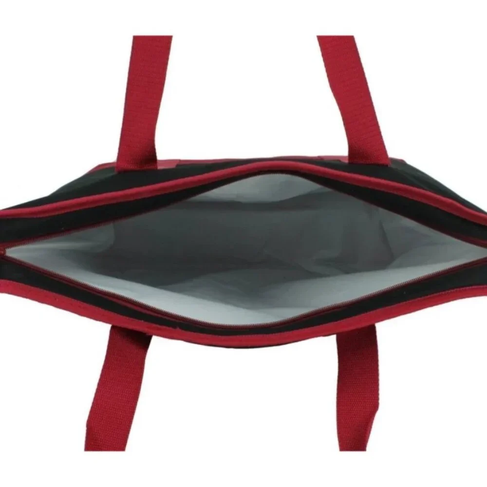 Trader Joe’s XL Insulated Cooler Tote Bag Black Red 7 Gallon Reusable - Picture 4 of 5